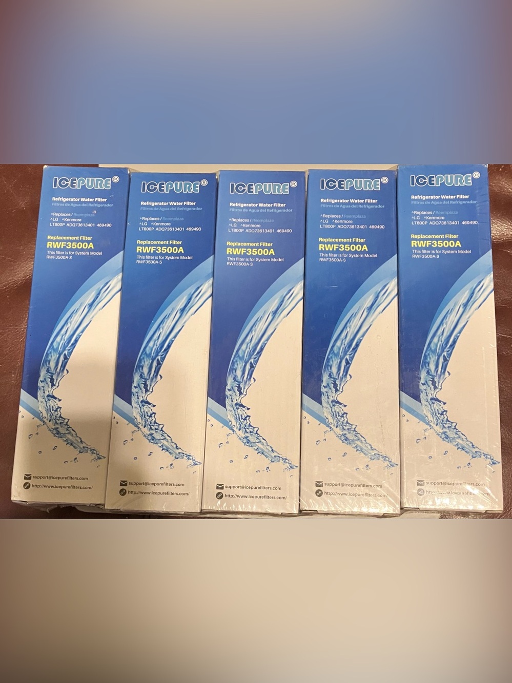 Icepure RWF3500A Refrigerator Water Filter - White (Pack of 5)
